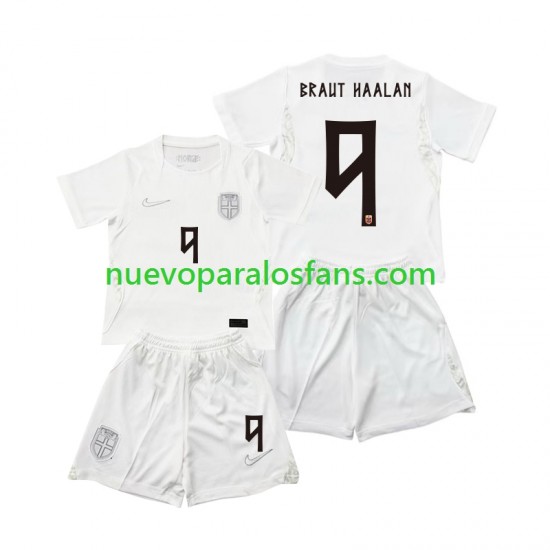 Camiseta de Fútbol Noruega Braut Haaland 9 Niño Tercera Copa Mundial 2026 Manga Corta
