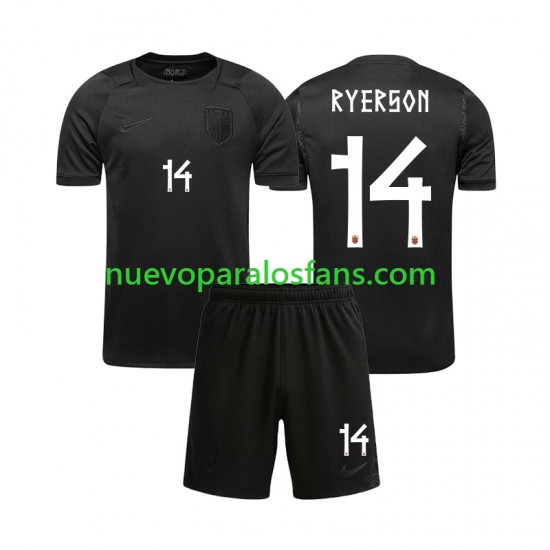 Camiseta de Fútbol Noruega Julian Ryerson 14 Niño Exterior Copa Mundial 2026 Manga Corta