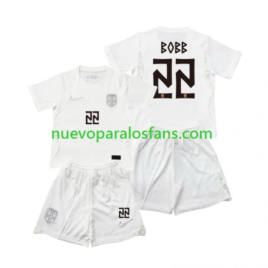 Camiseta de Fútbol Noruega Oscar Bobb 22 Niño Tercera Copa Mundial 2026 Manga Corta
