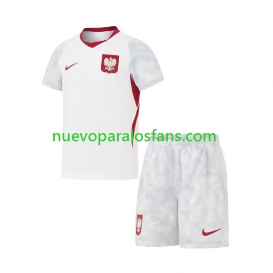 Camiseta de Fútbol Polonia Niño Casa Copa Mundial 2026 Manga Corta