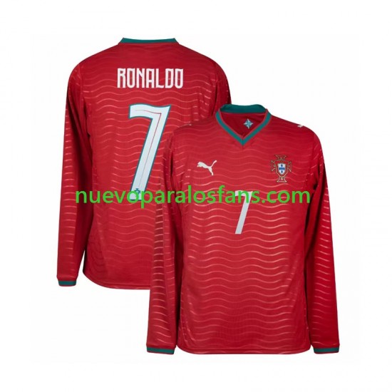 Camiseta de Fútbol Portugal Cristiano Ronaldo 7 Hombre Casa Copa Mundial 2026 Manga Larga