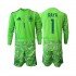 Camiseta de Fútbol Verde España David Raya 1 6th Portero Niño Copa Mundial 2026 Manga Larga