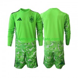 Camiseta de Fútbol Verde España 6th Portero Niño Copa Mundial 2026 Manga Larga