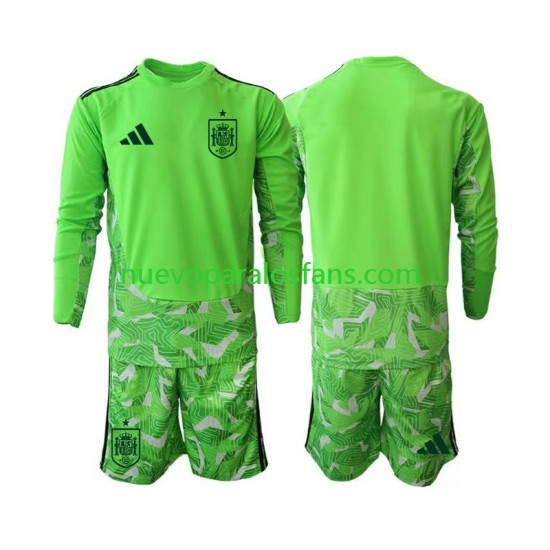 Camiseta de Fútbol Verde España 6th Portero Niño Copa Mundial 2026 Manga Larga