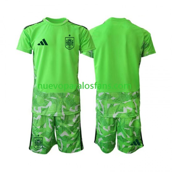 Camiseta de Fútbol Verde España 6th Portero Niño Copa Mundial 2026 Manga Corta