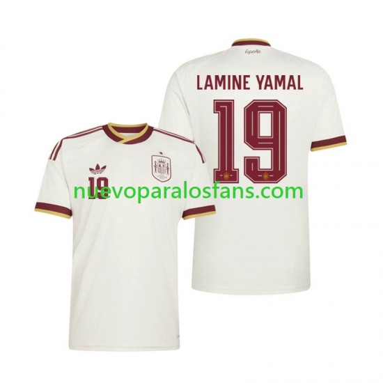 Camiseta de Fútbol España Lamine Yamal 19 Hombre Exterior Copa Mundial 2026 Manga Corta
