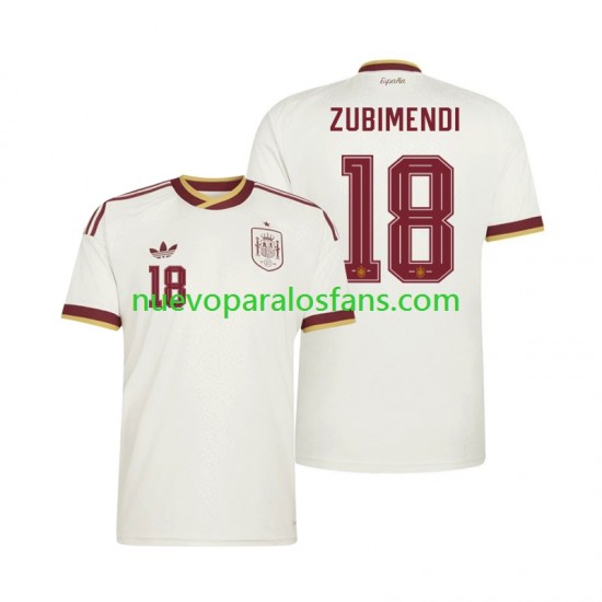 Camiseta de Fútbol España Martin Zubimendi 18 Hombre Exterior Copa Mundial 2026 Manga Corta