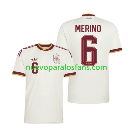 Camiseta de Fútbol España Mikel Merino 6 Hombre Exterior Copa Mundial 2026 Manga Corta