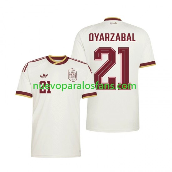 Camiseta de Fútbol España Mikel Oyarzabal 21 Hombre Exterior Copa Mundial 2026 Manga Corta