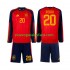 Camiseta de Fútbol España Pedri 20 Niño Casa Copa Mundial 2026 Manga Larga