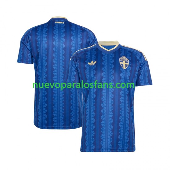 Camiseta de Fútbol Suecia Hombre Exterior Copa Mundial 2026 Manga Corta