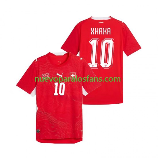 Camiseta de Fútbol Suiza Granit Xhaka 10 Hombre Casa Copa Mundial 2026 Manga Corta