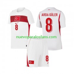 Camiseta de Fútbol Turquía Arda Guler 8 Niño Exterior Copa Mundial 2026 Manga Corta