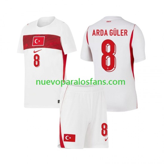 Camiseta de Fútbol Turquía Arda Guler 8 Niño Exterior Copa Mundial 2026 Manga Corta