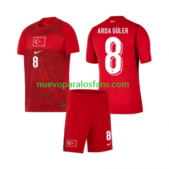 Camiseta de Fútbol Turquía Arda Guler 8 Niño Casa Copa Mundial 2026 Manga Corta