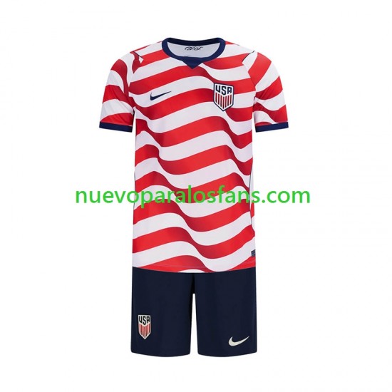 Camiseta de Fútbol Estados Unidos Niño Casa Copa Mundial 2026 Manga Corta