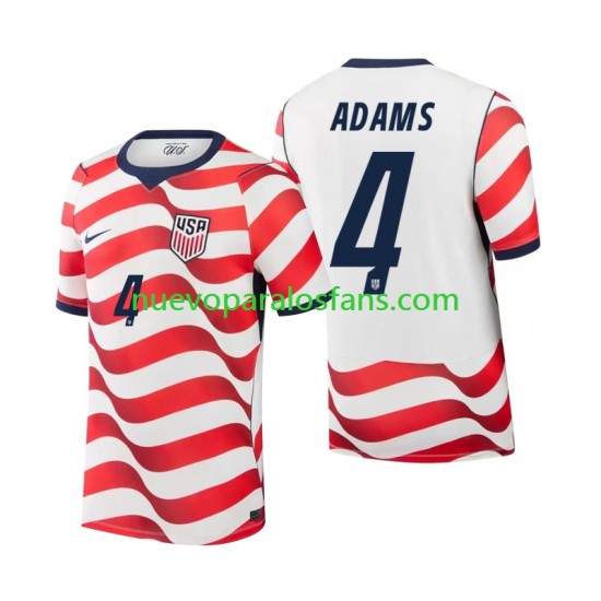 Camiseta de Fútbol Estados Unidos Tyler Adams 4 Hombre Casa Copa Mundial 2026 Manga Corta