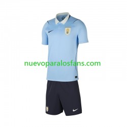Camiseta de Fútbol Uruguay Niño Casa Copa Mundial 2026 Manga Corta