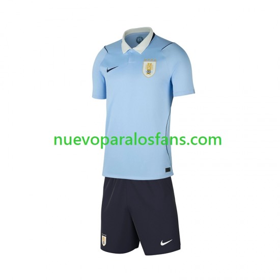 Camiseta de Fútbol Uruguay Niño Casa Copa Mundial 2026 Manga Corta