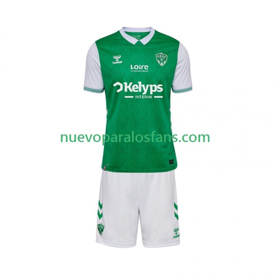 Camiseta de Fútbol AS Saint-Etienne Niño Casa 2025-2026 Manga Corta