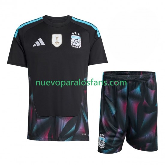 Camiseta de Fútbol Argentina Portero Niño Casa Copa Mundial 2026 Manga Corta
