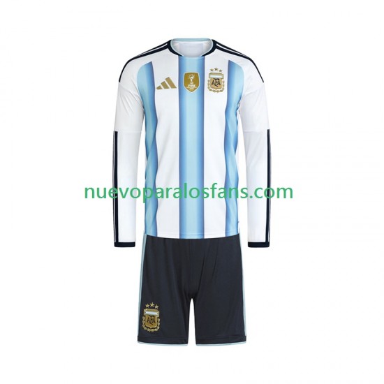 Camiseta de Fútbol Argentina Niño Casa Copa Mundial 2026 Manga Larga
