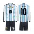 Camiseta de Fútbol Argentina Lionel Messi 10 Niño Casa Copa Mundial 2026 Manga Larga