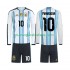 Camiseta de Fútbol Argentina Maradona 10 Niño Casa Copa Mundial 2026 Manga Larga