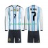 Camiseta de Fútbol Argentina Rodrigo De Paul 7 Niño Casa Copa Mundial 2026 Manga Larga