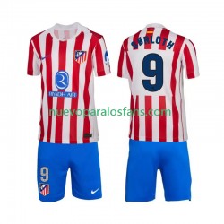 Camiseta de Fútbol Atlético Madrid Alexander Sorloth 9 Niño Casa 2025-2026 Manga Corta