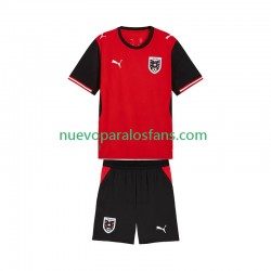 Camiseta de Fútbol Austria Niño Casa Copa Mundial 2026 Manga Corta