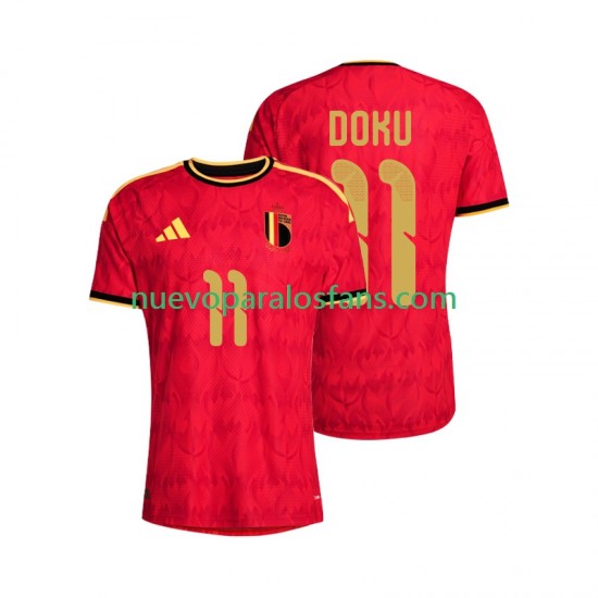 Camiseta de Fútbol Bélgica Jeremy Doku 11 Hombre Casa Copa Mundial 2026 Manga Corta