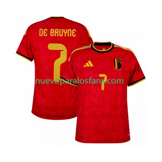 Camiseta de Fútbol Bélgica de bruyne 7 Hombre Casa Copa Mundial 2026 Manga Corta