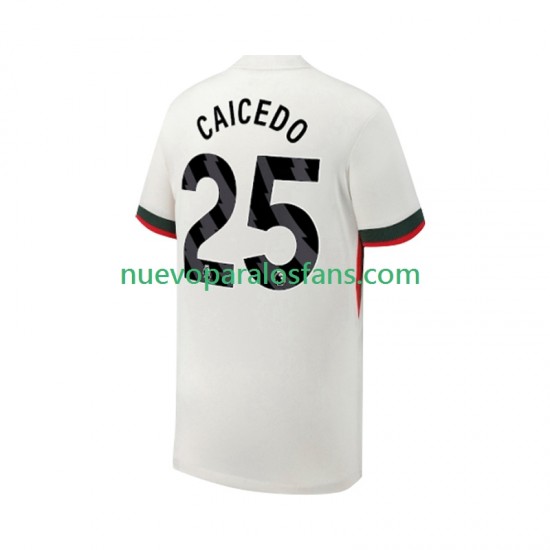 Camiseta de Fútbol Chelsea Moises Caicedo 25 Hombre Exterior 2025-2026 Manga Corta