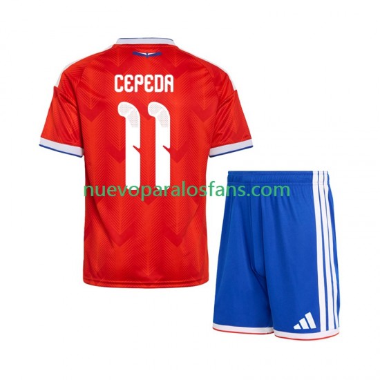 Camiseta de Fútbol Chile Lucas Cepeda 11 Niño Casa 2026 Manga Corta