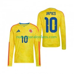 Camiseta de Fútbol Colombia James Rodriguez 10 Hombre Casa Copa Mundial 2026 Manga Larga