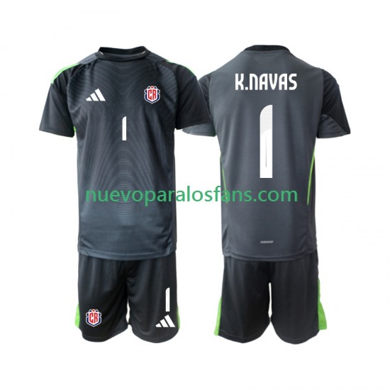 Camiseta de Fútbol Costa Rica Keylor Navas 1 Portero Niño Exterior 2025 Manga Corta