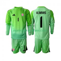 Camiseta de Fútbol Costa Rica Keylor Navas 1 Portero Niño Casa 2025 Manga Larga