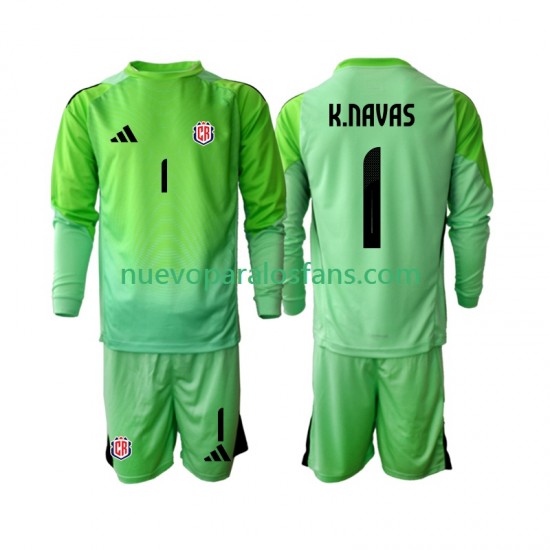Camiseta de Fútbol Costa Rica Keylor Navas 1 Portero Niño Casa 2025 Manga Larga