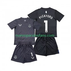 Camiseta de Fútbol Everton Pickford 1 Portero Niño Exterior 2025-2026 Manga Corta