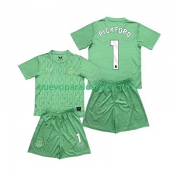 Camiseta de Fútbol Everton Pickford 1 Portero Niño Casa 2025-2026 Manga Corta