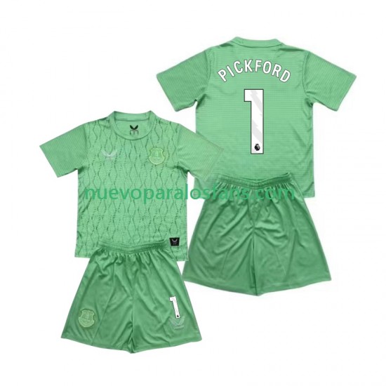 Camiseta de Fútbol Everton Pickford 1 Portero Niño Casa 2025-2026 Manga Corta