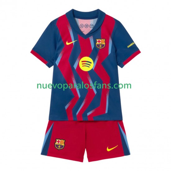 Camiseta de Fútbol FC Barcelona Niño Cuarto 2025-2026 Manga Corta