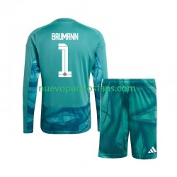 Camiseta de Fútbol Alemania Oliver Baumann 1 Portero Niño Casa Copa Mundial 2026 Manga Larga