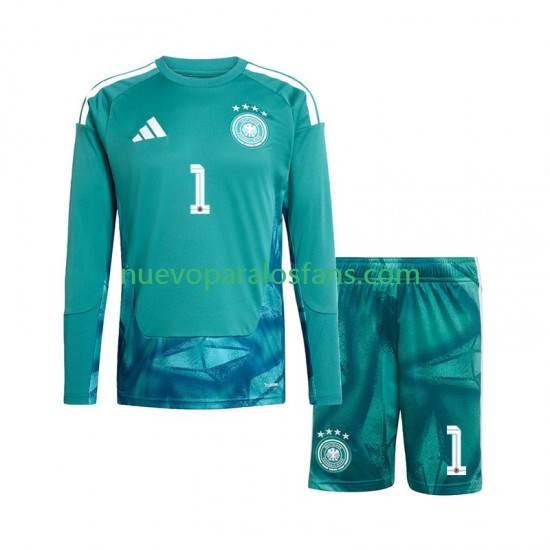 Camiseta de Fútbol Alemania Oliver Baumann 1 Portero Niño Casa Copa Mundial 2026 Manga Larga