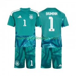 Camiseta de Fútbol Alemania Oliver Baumann 1 Portero Niño Casa Copa Mundial 2026 Manga Corta