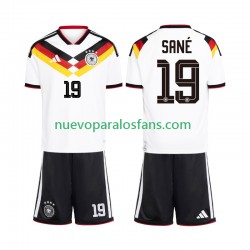 Camiseta de Fútbol Alemania Leroy Sane 19 Niño Casa Copa Mundial 2026 Manga Corta