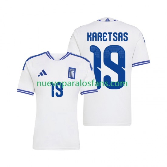 Camiseta de Fútbol Grecia Konstantinos Karetsas 19 Hombre Casa 2026 Manga Corta