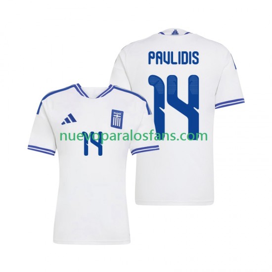 Camiseta de Fútbol Grecia Vangelis Pavlidis 14 Hombre Casa 2026 Manga Corta