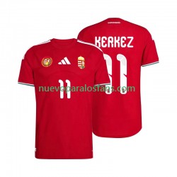 Camiseta de Fútbol Hungría Kerkez 11 Hombre Casa Copa Mundial 2026 Manga Corta